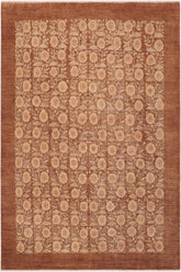 handmade Transitional Kafkaz Brown Beige Hand Knotted RECTANGLE 100% WOOL area rug 8 x 10